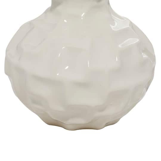 White Stoneware Modern Vase Set